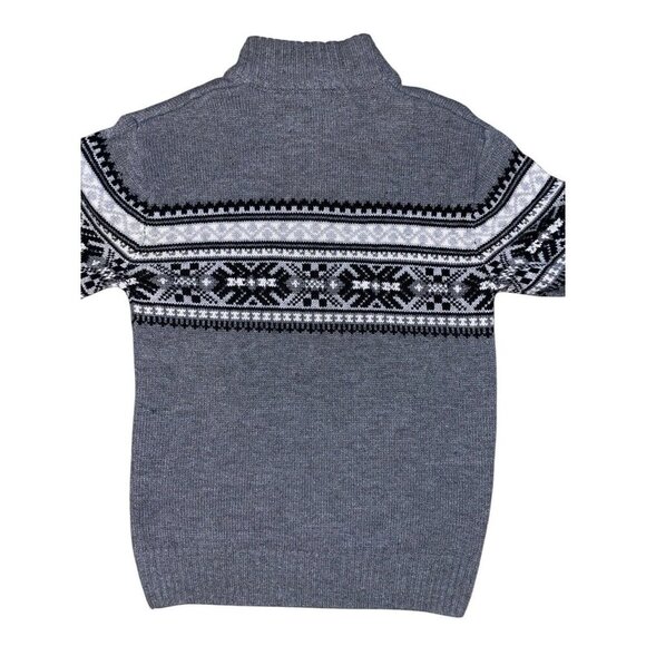 Park Slope New York 1/4 Zip Gray Sweater Men’s Size L Fair Isle Casual Work Ski - Picture 2 of 5